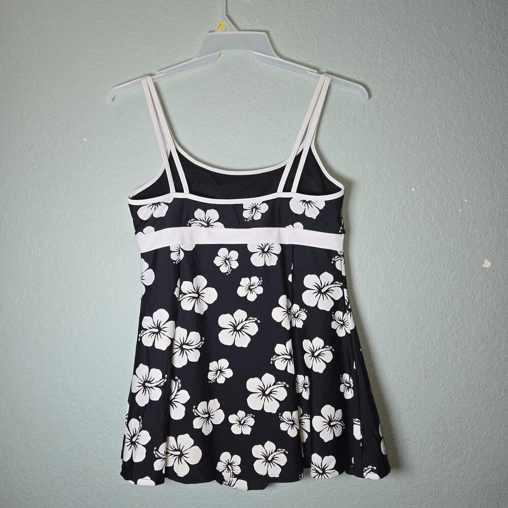 Disney Parks Minnie Mouse Flowers One Piece Black Floral Swimsuit Women's sz L - Picture 6 of 10